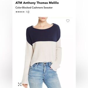ATM Anthony Thomas Melillo Color-Blocked Cashmere Sweater size S